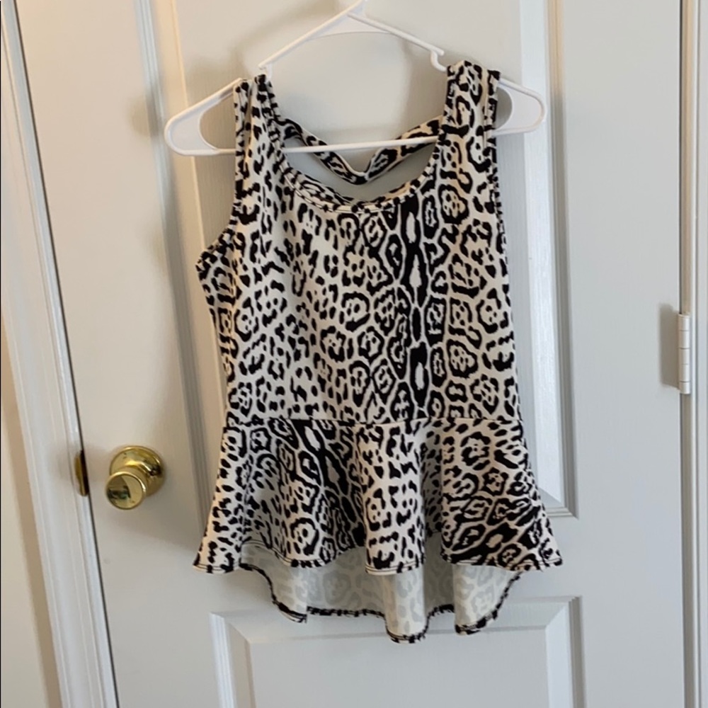 Leopard peplum top